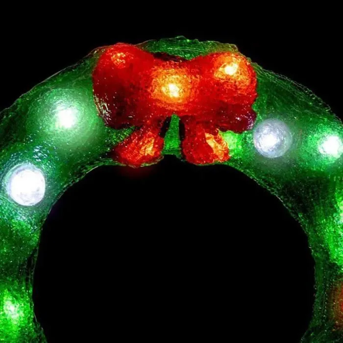 Couronne de Noël lumineuse extérieure H29cm 25 LED + transfo Feeric lights & christmas-0