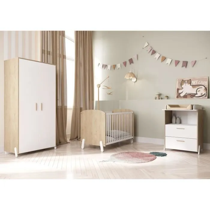 Armoire 2 portes - NAILI - Hamilton / Blanc mat - 89,1 x 50 x 183 cm - DEMEYERE-0