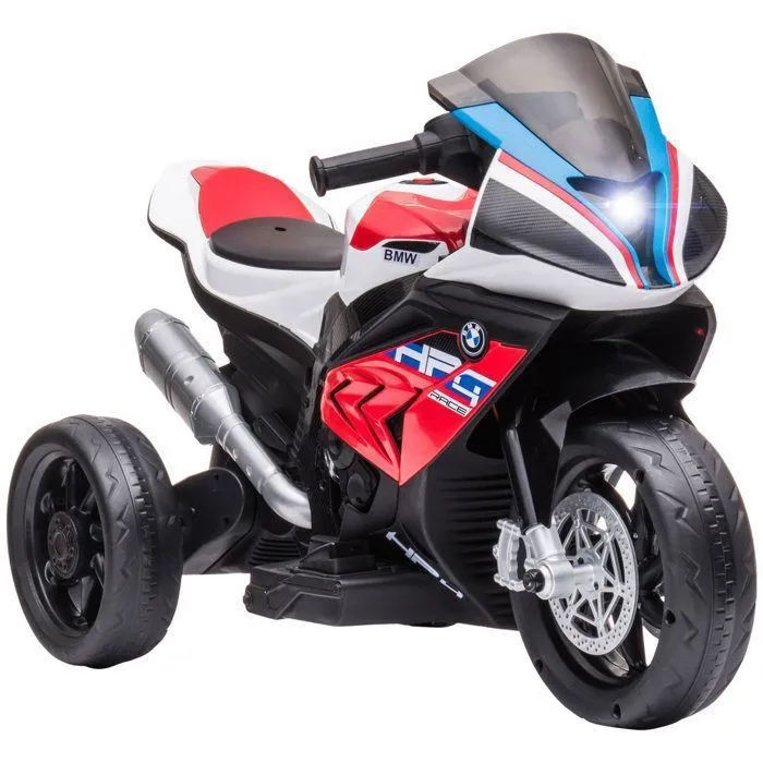 Moto électrique pour enfant BMW HP4 race 3 roues 6 V 2,5 Km/h phare effets sonores rouge-0