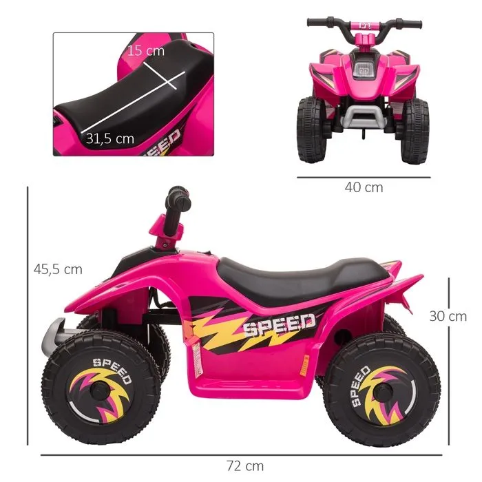 HOMCOM - Quad électrique pour enfants - PP - 72x40x45.5cm - Rose-3