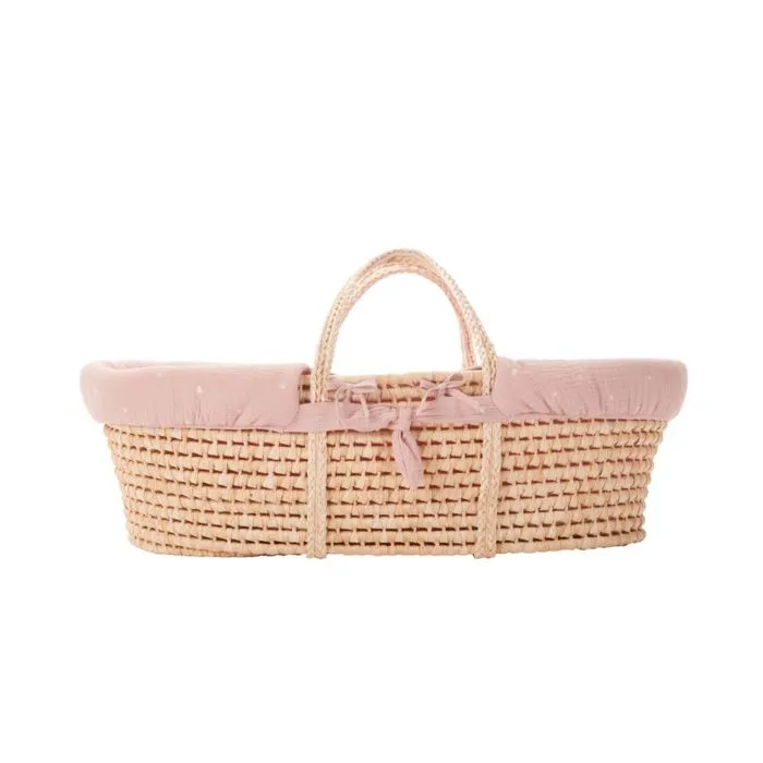 Couffin souple en osier, rose clair -  Promenade Bucolique fille-1