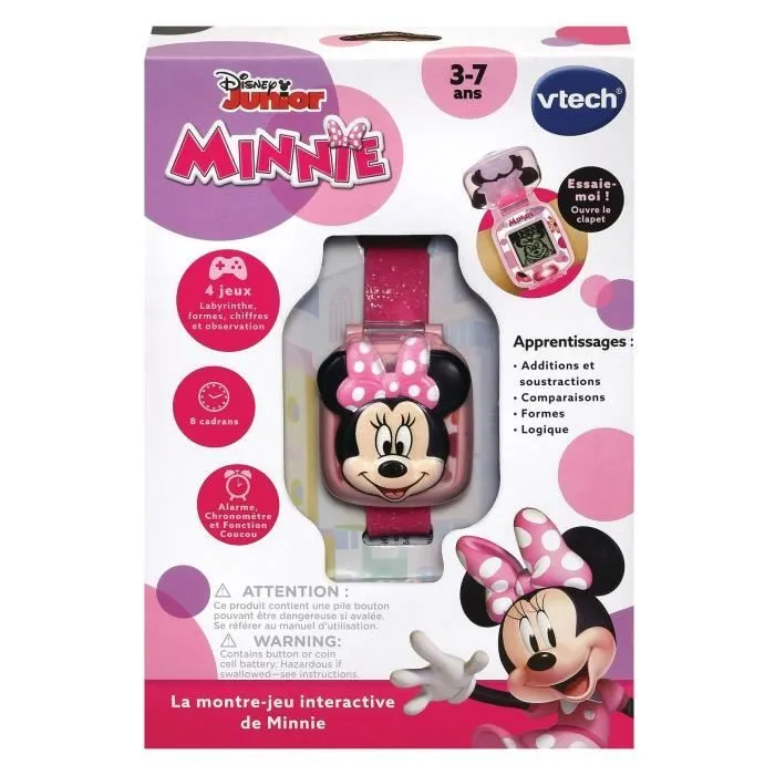 Montre-Jeu Interactive de Minnie - VTECH - Rose - Pour Enfant de 3 Ans et Plus-1