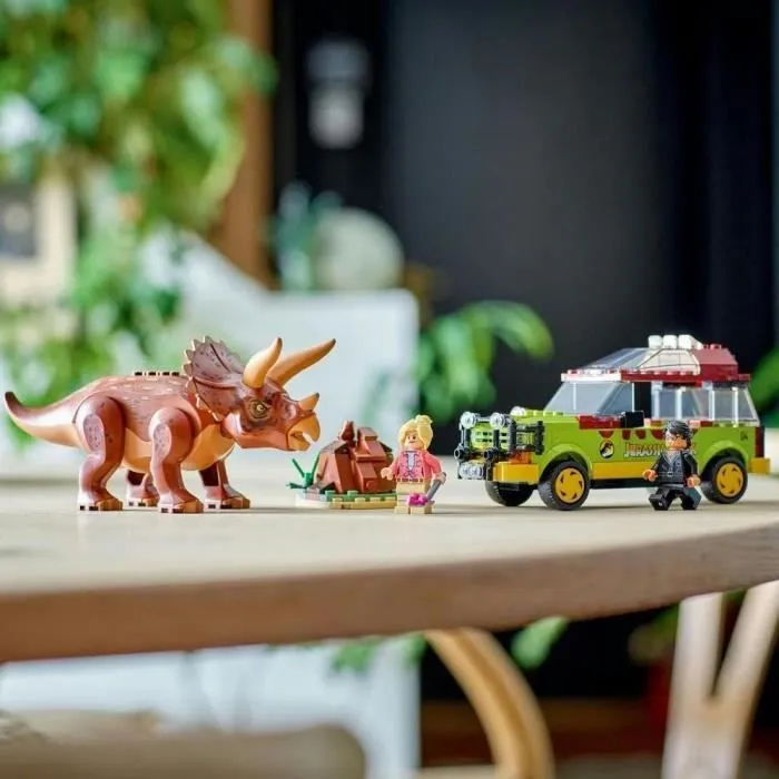 LEGO® Jurassic Park 76959 La Recherche du Tricératops, Jouet de Voiture avec Figurine Dinosaure-4