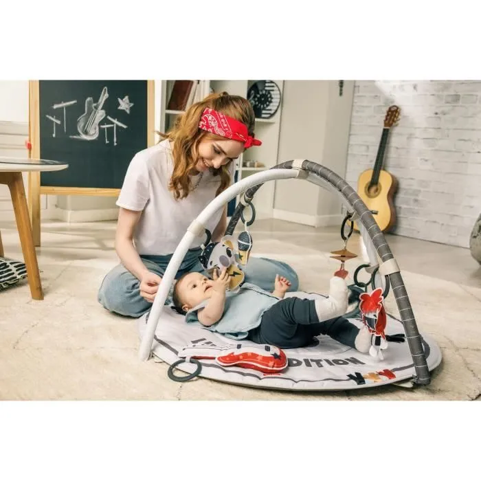 TINY LOVE TAPIS D'EVEIL GYMINI ROND, confortable, 20 activités,Rock-2