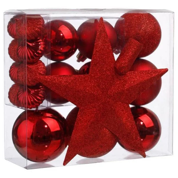 Kit de sapin "Colorama de Noël" 18 pièces rouge Feeric lights & christmas-0