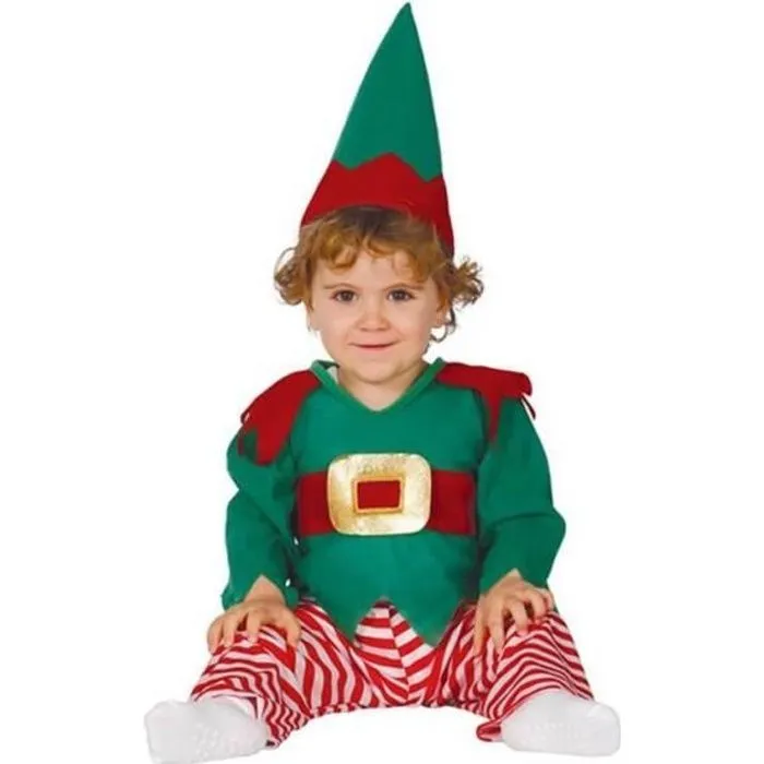 Déguisement Lutin/Elfe de Noël pour bébés - Vert - Bonnet, haut et pantalon-0