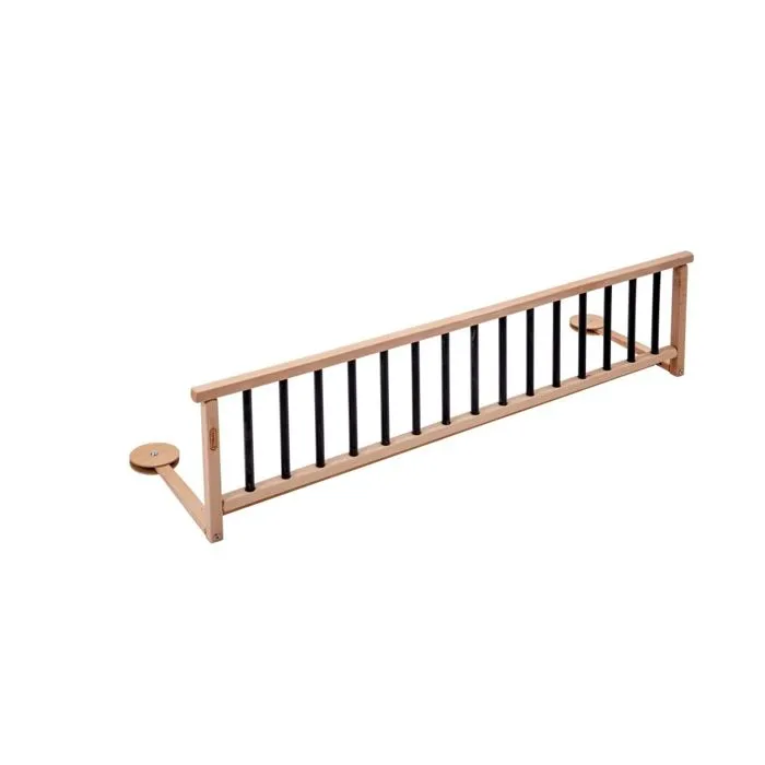 Combelle - Barrière de lit en bois enfant - Bicolore noir - 127x35 cm-0