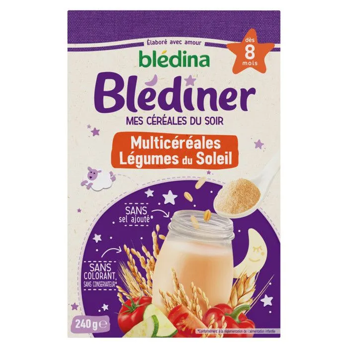 7 Boites Céréales Légumes du Soleil - Blediner - Dès 8 mois-1
