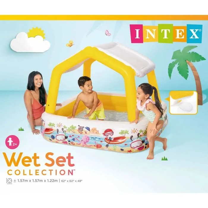 Intex Piscine à parasol gonflable 157x157x122 cm 92533-3