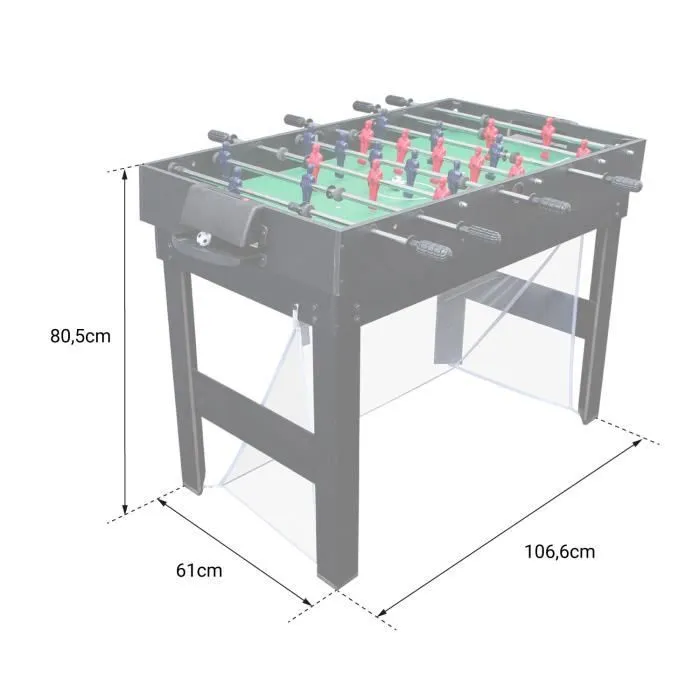 Table multi-jeux HAPPY GARDEN - 20 jeux - Pour enfants - Noir, rouge et vert-3