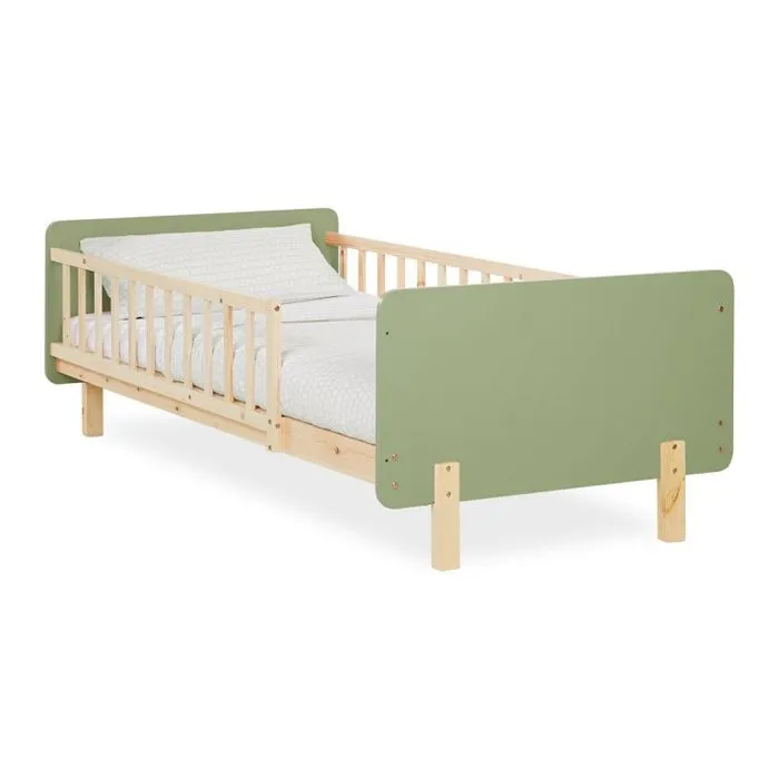 Lit enfant - Mixte - 90x200 cm - Bois massif - Sommier inclus - Matelas inclus-0