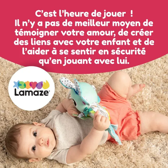 Peluche d'éveil sensoriel - Lamaze - Alise l’Axolotl - Couleurs vives - 0 à 6 mois - À clipser-1