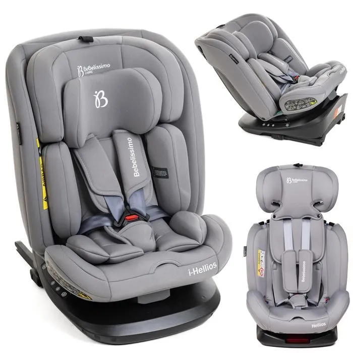 BEBELISSIMO - Siège auto Isofix - pivotant 360 ° -  40-150cm - (0-36kg) - Hellios - gray -R129 i-size-0