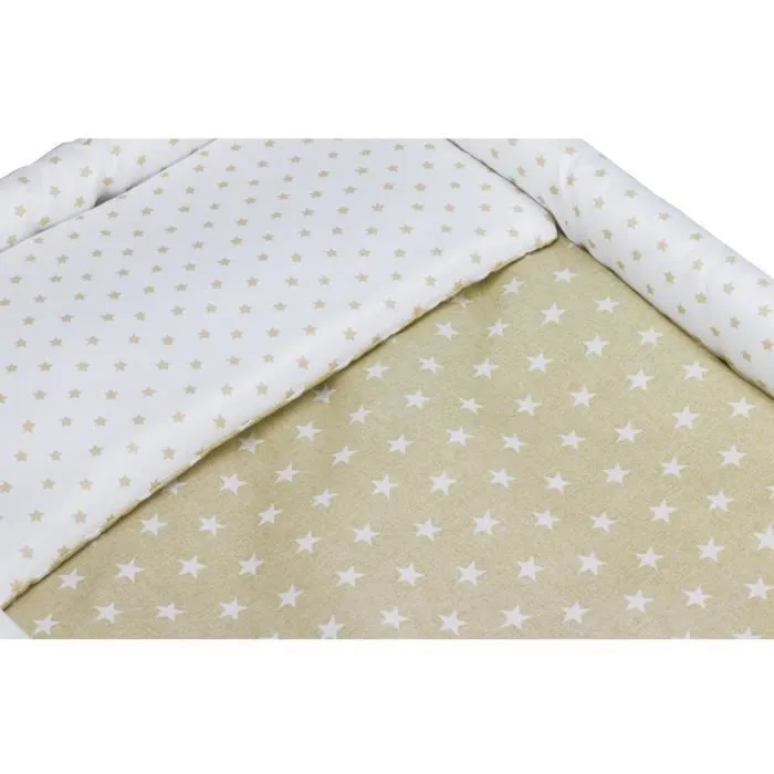 Interbaby berceau 90 x 55 cm bois/coton beige/blanc 5-pièces-2