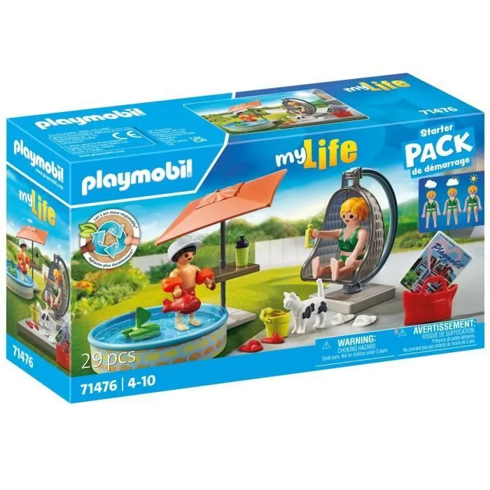 PLAYMOBIL 71476 StarterPack Maman et enfant avec fauteuil suspendu, My Life, 29 pièces, Dès 4 ans-0