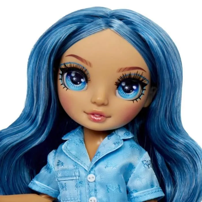 Junior High Pyjama Party - Poupée mannequin articulée 22 cm - Skyler (Bleue) - Nombreux accessoires - à partir de 4 ans-3