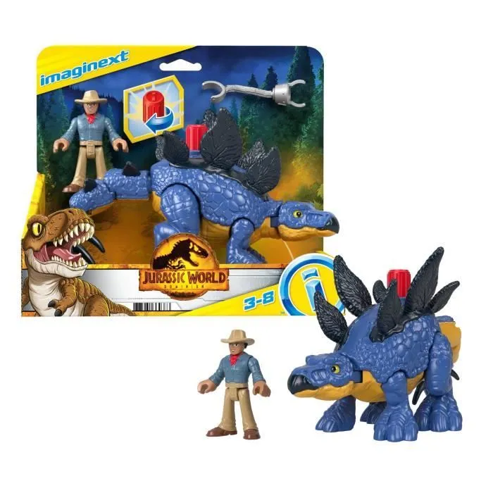 Imaginext-Jurassic World-Stégosaure et le Dr Grant GVV64-4