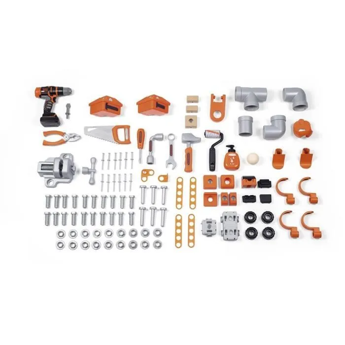 Smoby - Black and Decker - Mega center - 3 parties : mécanique, plomberie, menuiserie - Nombreux accessoires - Fabrication française-1