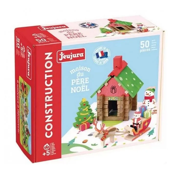 Jeu de construction Maison du père noël - 50 pièces - JEUJURA - Bois - Enfant - Mixte - Multicolore-0