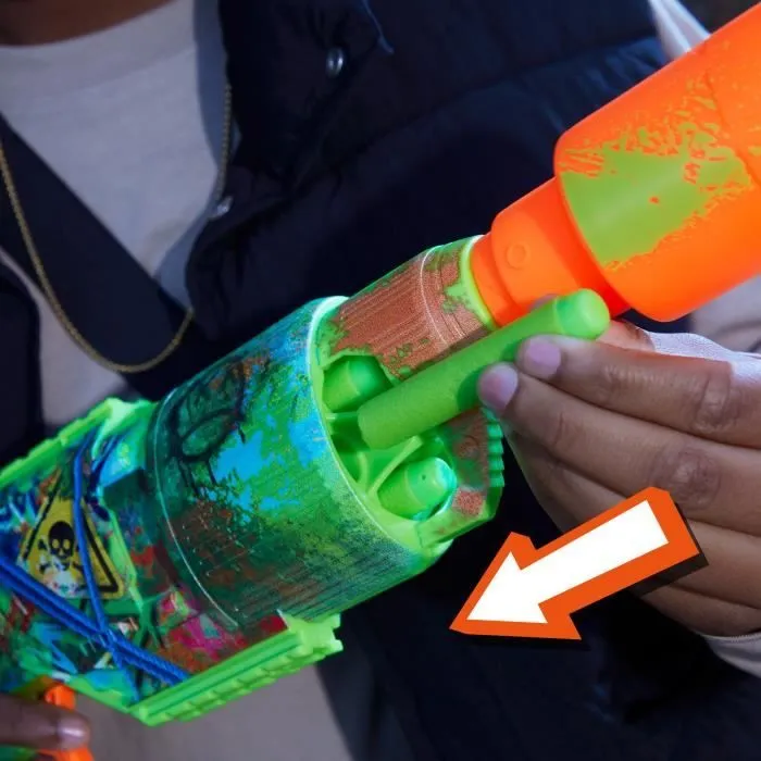 Nerf Zombie Driller, Blaster à fléchettes, cylindre rotatif, Dès 8 ans-3