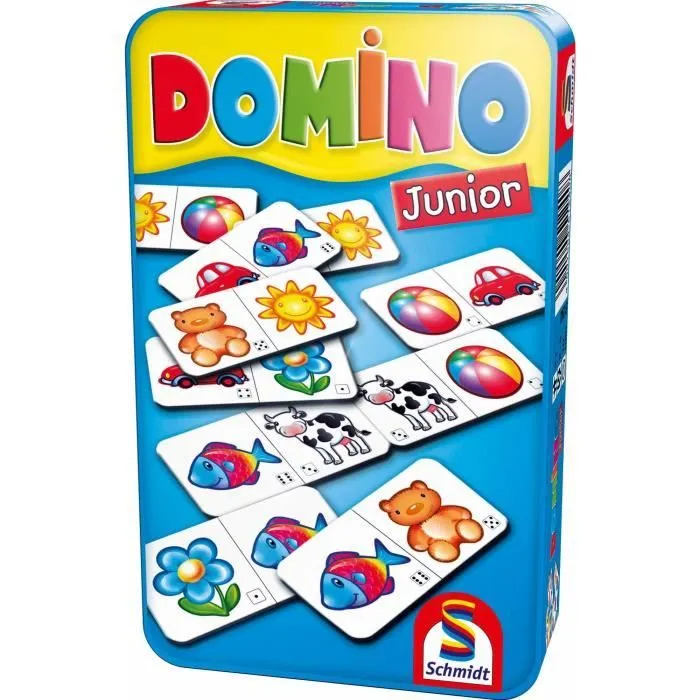 Domino Junior - Jeux de Société - SCHMIDT SPIELE - Initiez les enfants au plaisir du domino avec cette version adaptée !-1