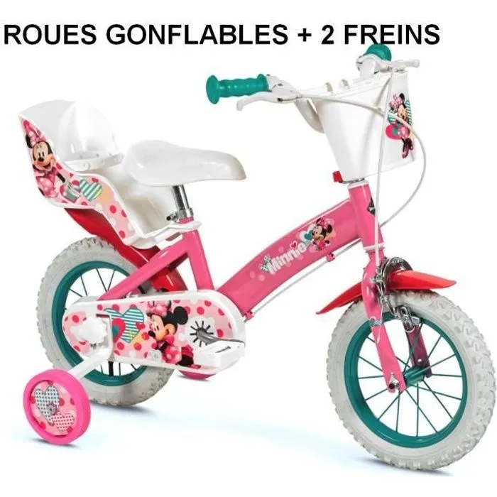 Velo 12 pouces Minnie 3/5 ans Stabilisateur NEW-0