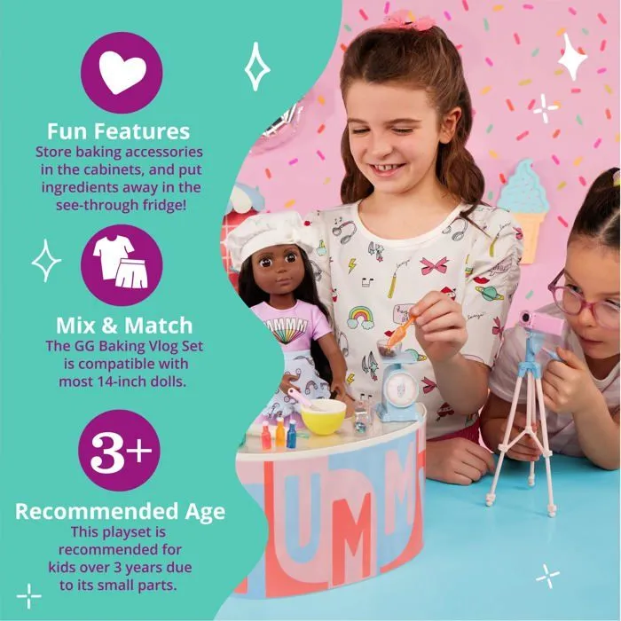 Maison - accessoire maison poupee Glitter girls - GG57239C1Z - Doll Deluxe Baking VLOG Set,-3