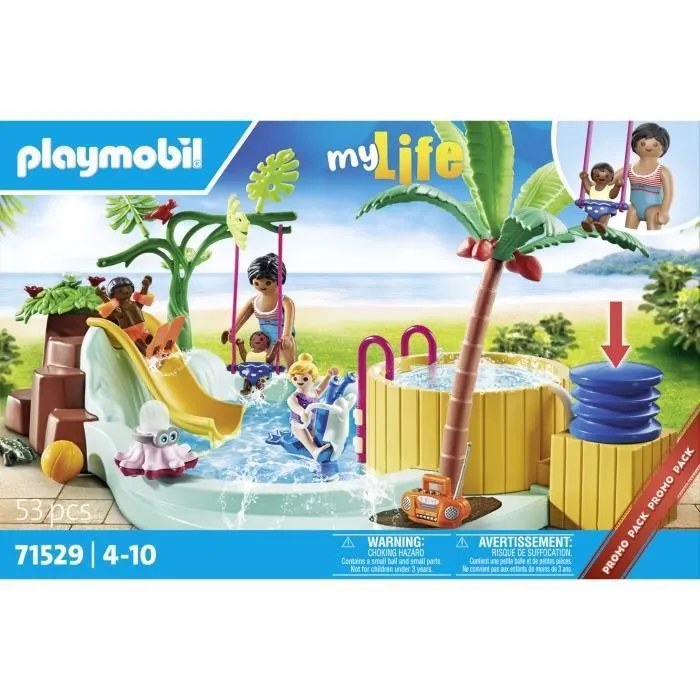 PLAYMOBIL 71529 Vacanciers avec piscine et bain à bulles - My Life - Dès 4 ans - Jeu de rôle créatif-3