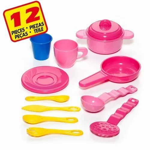Cuisine pour enfant - MOLTO - Ma première cuisine - Rose - Jouet - 12 accessoires-1