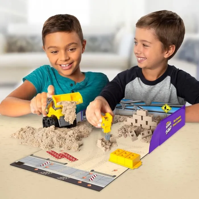 Coffret Kinetic Sand Chantier - KINETIC SAND - Creusez et démolissez avec 454g de sable naturel-5