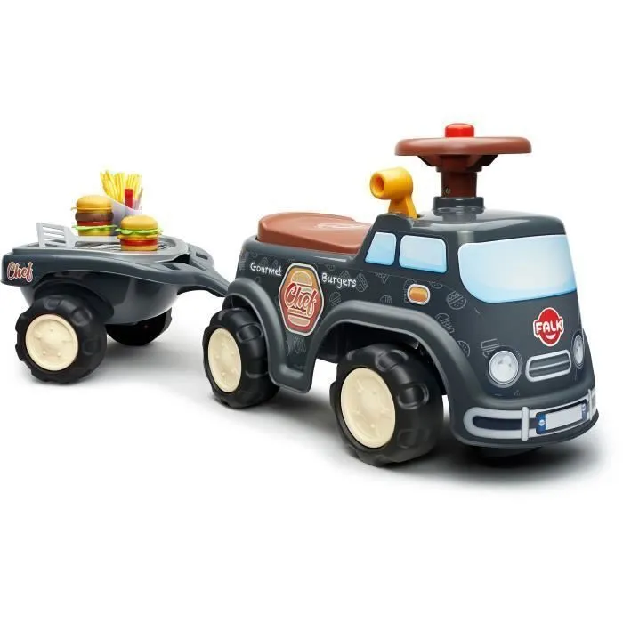 Porteur - FALK - Food Truck - Volant directionnel - Remorque - Dès 12 Mois - 100% Fabriqué en France-1