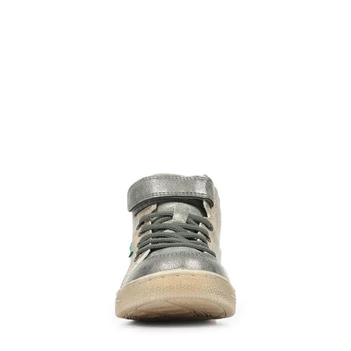 Baskets hautes - KICKERS - Lolastic - Argent - Élastique - Scratch - Fille-2