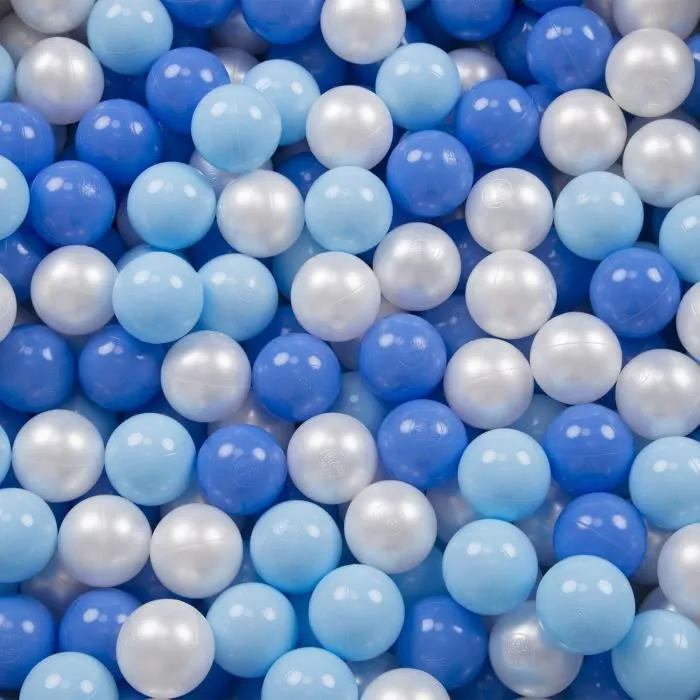 Boules en plastique multicolores pour piscine et parc bébé KiddyMoon - Baby Blue-Bleu-Perle - Certifié Eurofins-1