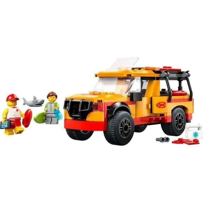 LEGO City 60453 Le véhicule de secours de la plage - Jouet dès 6 ans avec un requin-1