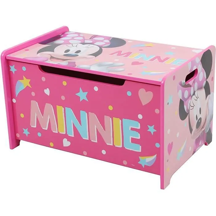 Coffre à jouets en bois / Coffre de rangement avec frein / Banc MINNIE-0