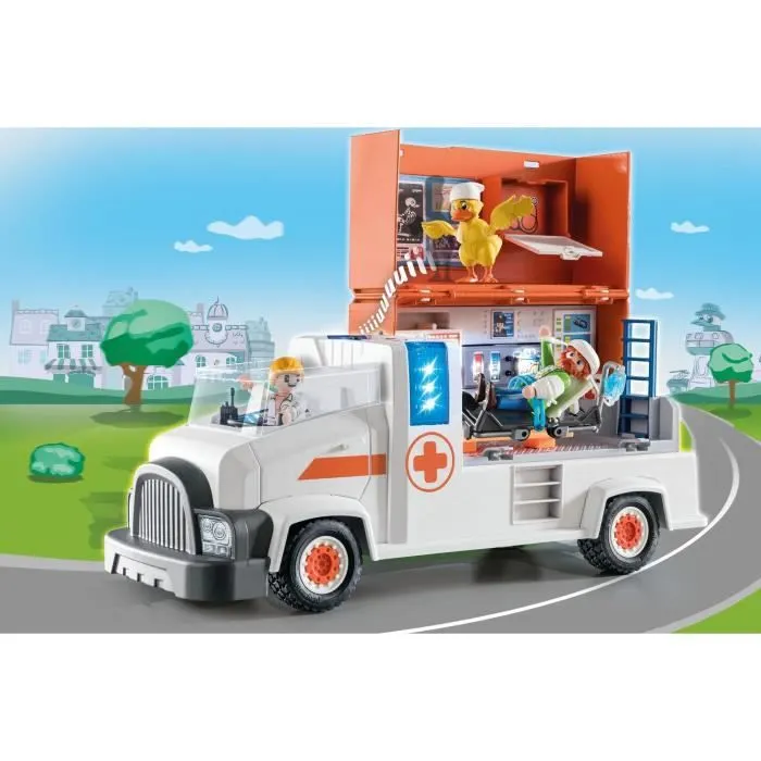 PLAYMOBIL - 70913 - DUCK ON CALL - Ambulance avec équipements médicaux et effets sonores et lumineux-1