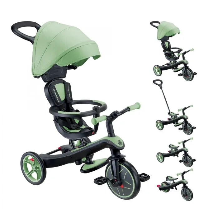 Globber - Tricycle évolutif pour bébé EXPLORER 4 en 1 - Vert Sauge-1