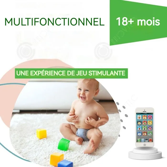 INN Telephone portable pour enfant éducation précoce jouet téléphone smartphone portable avec histoire musicale jouet d'éveil Portab-3