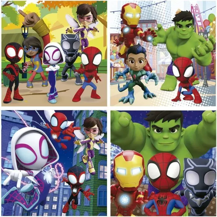 4 puzzles progressifs - EDUCA - Malette Puzzles Progressifs Spidey & His Amazing Friends 6-9-12-16-2
