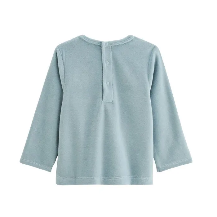 Pyjama bébé - Félintrépide - 2 pièces - Velours douillet - Imprimé félin - Bleu-2