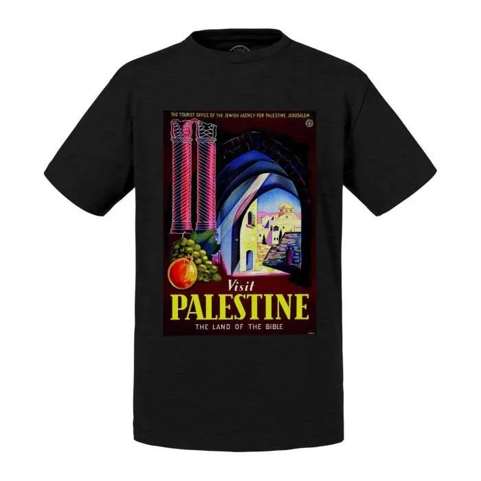 T-shirt Enfant Noir Palestine Land Of The Bible Sacre Travel Voyage-0