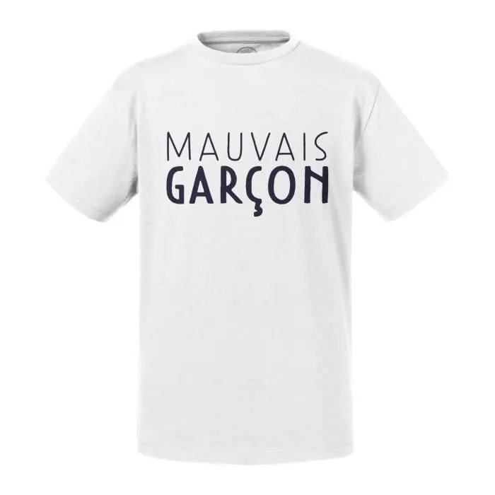 T-shirt Enfant Blanc Mauvais Garçon Humour France Homme-0