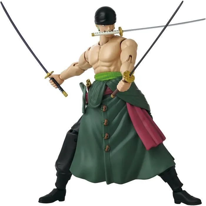 Figurine Anime Heroes - BANDAI - One Piece Zoro Style 3 épées 17 cm - 16 points d'articulation-0