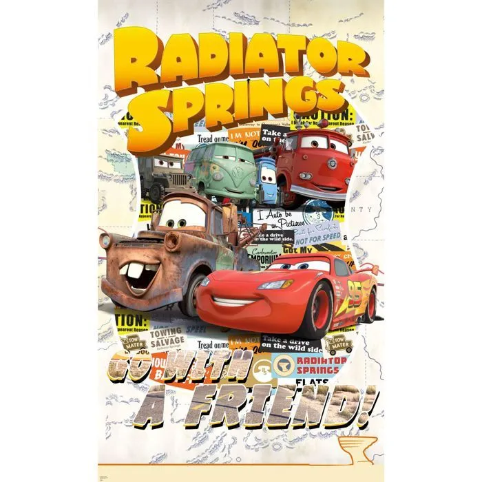 Poster géant intissé - Disney Pixar - Cars - H 200 x L 120 cm - Multicolore - Facile à poser-2