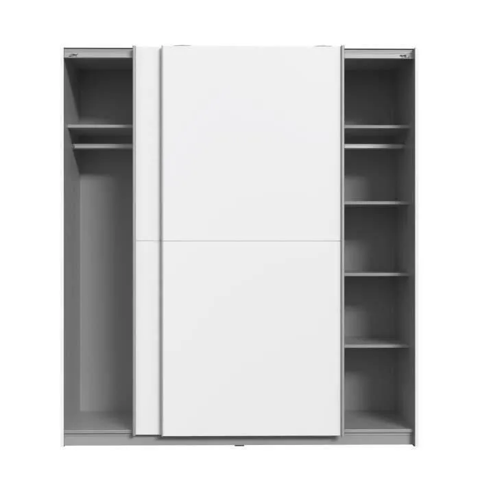 Armoire 2 portes coulissantes - Panneaux de particules - Blanc - L 170,3 x P 61,2 x H 190,5 cm - ULOS-6