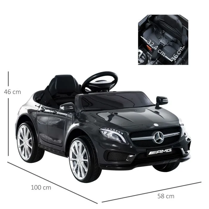 Voiture électrique enfants - HOMCOM - sous licence Mercedes Benz GLA AMG -  3 ans - télécommande -  MP3 USB, lumières, sons - noir-3