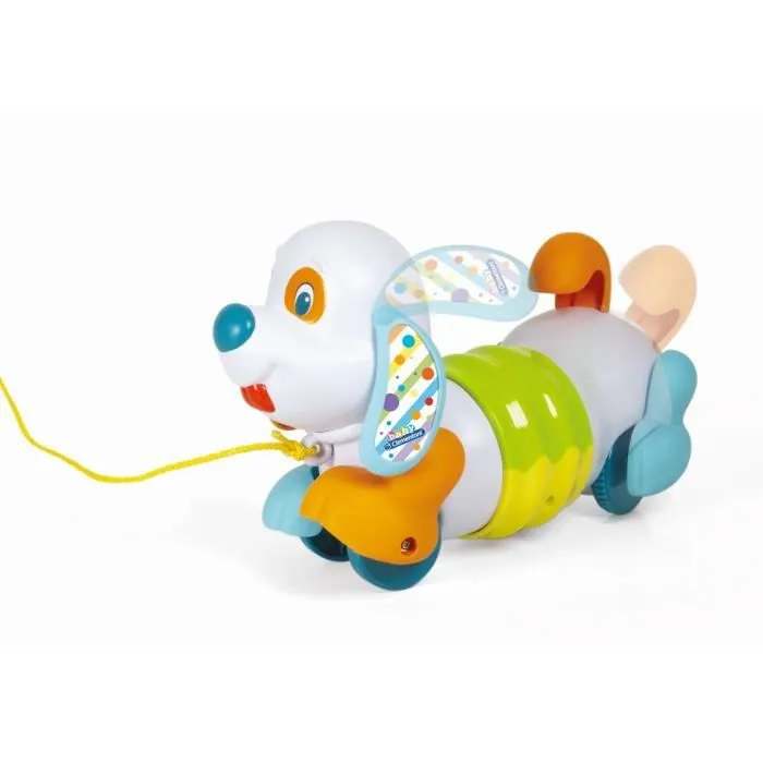 Jouet à tirer Baby Clementoni - Mon chien articulé et sonore pour enfant de 12 mois - Blanc-3