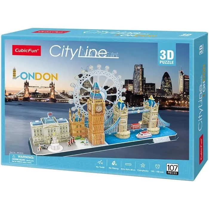 World Brands - City Line London, Puzzle 3d, Construction Enfant et Adulte, Puzzles 3d, Cadeau Anniversaire Garcon et Fille, Culture,-1