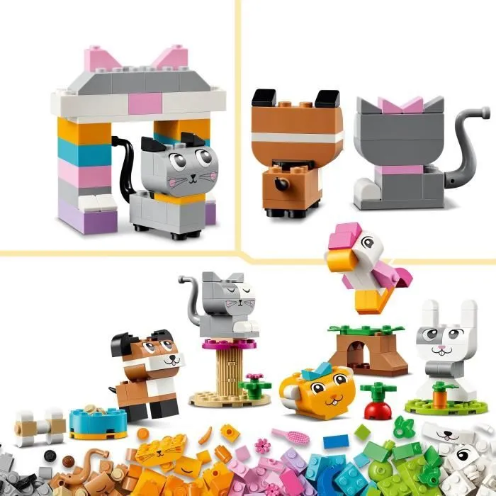 LEGO® 11034 Classic Les Animaux de Compagnie Créatifs, Jouet avec Animaux, Modèle Chien, Chat, Lapin, Hamster et Oiseau-2