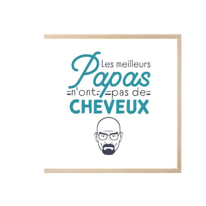 Boite Coffret en Bois - Les Meilleurs Papas n'ont pas de Cheveux Humour Chauve (11 x 11 x 3,5 cm)-2